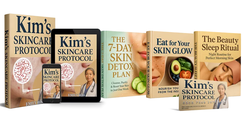 Kim's Skincare Protocol guide cover — natural 21-day skin care reset plan by Dr. Hana Kim